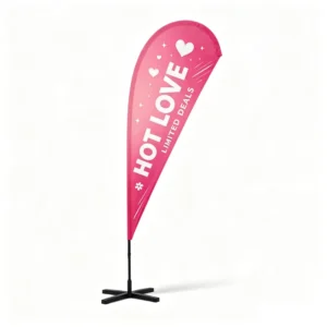 Custom Printed 110G Polyester Banner Flag with Portable Fiberglass Flagpole