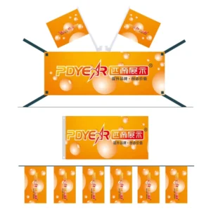 Custom Printed 3 x 5 Advertising Garden Company Polyester Mesh Hand-Wave Country Flag String Bunting Pennant Car Flag Banner