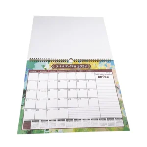 Custom Printed Acrylic Bamboo Large Wall Calendar with Pocket and Clock
