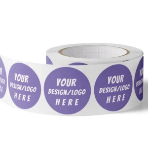 Custom Printed Adhesive Paper Roll Packaging Labels with Logo, CMYK and Cold Stamping, Custom Shape