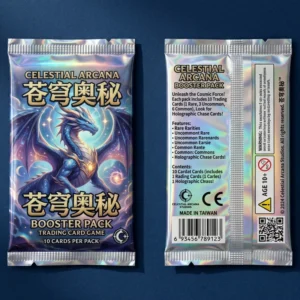 Custom Printed Aluminum Foil Heat-Seal Trading Card Game Booster Pack Wrapper Pouch