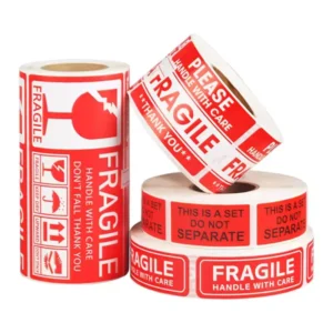 Custom Printed Anti-Counterfeit UV-Resistant Waterproof CMYK Fragile Adhesive Paper Kiss-Cut Sticker Packs