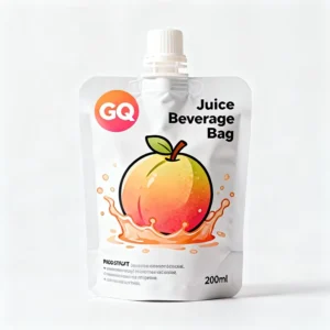 Custom Printed Biodegradable Food Grade Beverage Spout Pouch for Juice, Opaque Stand-Up Liquid Packaging