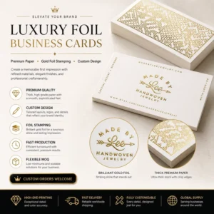 Custom Printed Business Cards with Gold Hot Stamping