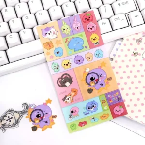 Custom-Printed Cartoon PVC Wall Sticker Sheet, Die-Cut, Durable Kawaii Stickers for Kids