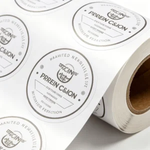 Custom Printed Circular Waterproof Adhesive Label Stickers with Logo, Roll for Shipping