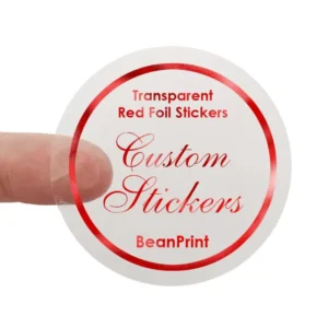 Custom Printed Clear Transparent Self-Adhesive Waterproof Stickers with Gold Foil UV Printing for Cosmetic Bottles and Jars