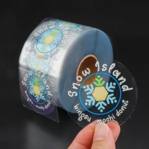 Custom Printed Clear Waterproof PVC Vinyl Round Sticker Labels for Food Bottles and Jars