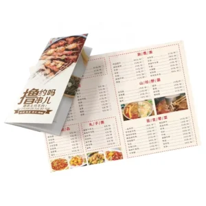 Custom Printed Coated Paper Menu Flyer Brochure for Business