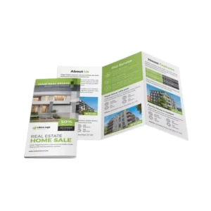 Custom Printed Coated and Art Paper Folded Leaflet Brochure Offset Printing CMYK Promotional Flyers