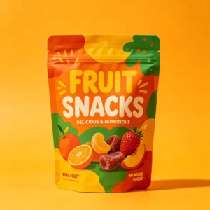 Custom Printed Colorful Resealable Food-grade Stand-up Zipper Pouch for Fruit Snacks