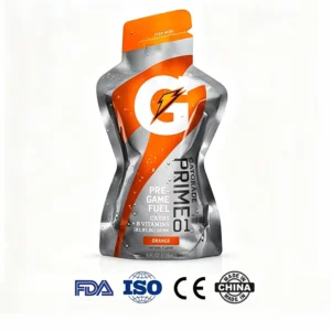 Custom Printed Contoured Stand-Up Pouches, High-Barrier Composite Bags for Sports Energy Gel