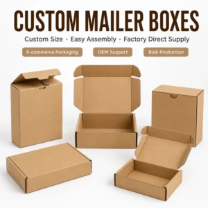 Custom Printed Corrugated Mailer Boxes for E-commerce Shipping and Retail Packaging