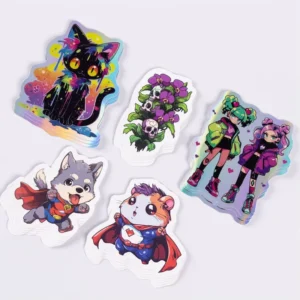 Custom Printed Die-Cut Holographic Stickers for Water Cups and Stationery