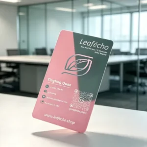 Custom Printed Digital Magnetic PVC Visiting Card with CMYK Printing, Gold Laser Holographic Transparent Finish and Embossing
