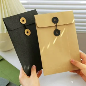 Custom Printed Document Envelopes with String and Button Closure for File Storage, Important Papers, and Legal Documents