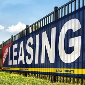 Custom Printed Double Sided UV Printing Eco-Friendly Vinyl Hanging Banner Outdoor Fence Banner PVC Mesh with Eyelets