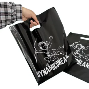 Custom Printed Durable Lightweight Poly Plastic Shopping Bags for Retail Boutiques and Gifts