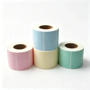 Custom Printed Eco-Friendly Oil-Resistant Waterproof Direct Thermal Label Roll High-Tack Blank White Barcode Stickers
