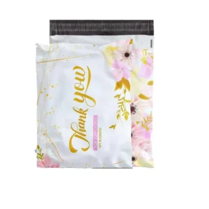 Custom Printed Eco Friendly Plastic Mailing Bags Self Sealing Waterproof Pink Polymailer with Handle