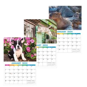 Custom Printed Eco-Friendly Wall Calendar Business Gift with Clock Function