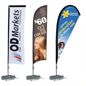 Custom Printed Feather Beach Flag Banner with Pole for Outdoor Festivals