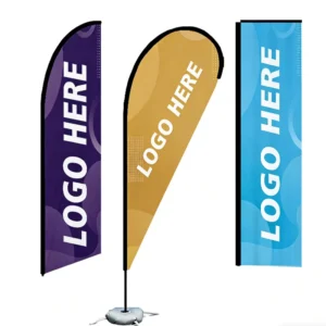 Custom Printed Feather Flag Advertising Kit with Aluminum Pole Base Stand Backpack and Beach Flag