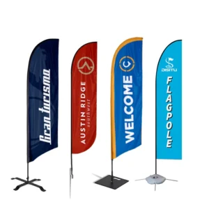 Custom Printed Feather Flag Banners 2m 3m 4m 5m Outdoor Beach Advertising Stand with Free Design