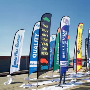 Custom Printed Feather Flag with Ground Spike for Business