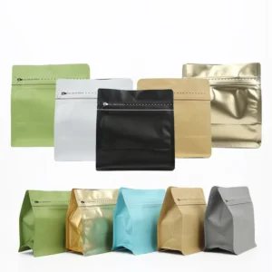 Custom Printed Flat-Bottom Plastic Coffee Packaging Bag with Value Package