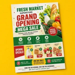 Custom Printed Foldable Brochures Leaflets Flyers With Custom Sizes Advertising Pamphlets Ideal For Supermarket Promotion