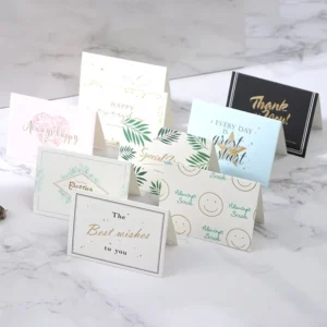 Custom Printed Folded Thank You Greeting Card Set for Jewelry Packaging