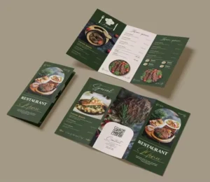 Custom Printed Folding Food Menus and Restaurant Flyers