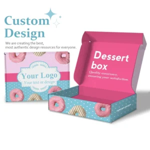 Custom Printed Food-Grade Foldable Paper Boxes for Cakes, Cookies, Bread, Pastries, Donuts, and Macarons