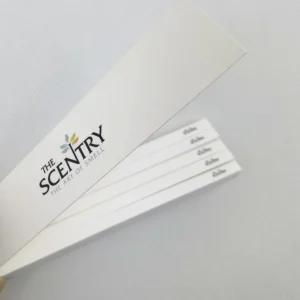 Custom Printed Fragrance Smelling Strips Perfume Tester Cards Absorbent Paper Gold Stamping Screen