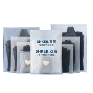 Custom Printed Frosted Matte Zipper Recyclable Plastic Clothing Storage Bag