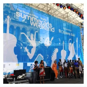 Custom Printed Full Color Wind Resistant Lightweight Festival Band Stage Concert Backdrops Mesh Scrims Flex Banner Custom Size
