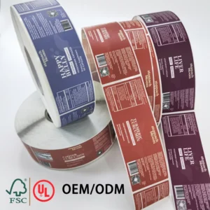 Custom Printed Glossy Waterproof Vinyl Packaging Label Roll Stickers