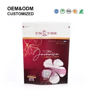 Custom Printed Gravure Plastic Stand-Up Pouches, Mylar Material, Button Closure, Food-Grade Packaging for Jelly