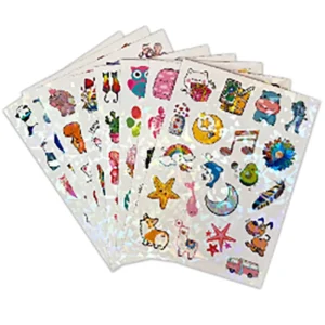 Custom Printed Holographic Anime Sticker Pages, Waterproof PVC Labels for Candles