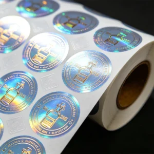Custom Printed Holographic Sticker Waterproof Self-Adhesive UV Gold Foil Labels for Spirits and Alcoholic Beverages