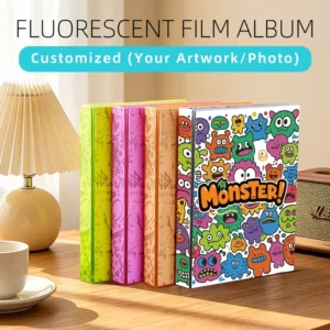 Custom Printed K-pop Photo Card Binder D-Ring Album Fluorescent Glow Pattern Cover Pages for Idol Photocard Collection