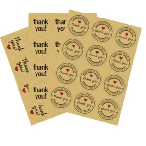 Custom Printed Kraft Paper Thank You Sealing Stickers Custom Logo