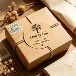 Custom Printed Kraft Paper Thank You Stickers with Adhesive Seal for Shopping Bags