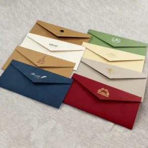Custom Printed Kraft Paperboard Wallet Envelope in Various Sizes for Packaging
