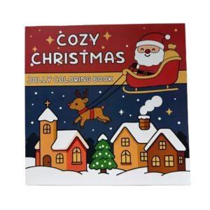 Custom Printed Laminated-Binding Art Coloring Booklet, 40 Sheets, Educational Kids’ Christmas Painting Book