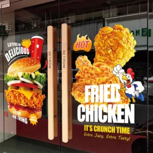 Custom Printed Large Waterproof Window Sticker with Shop Logo for Storefront Glass