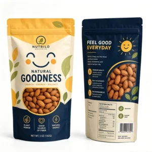 Custom-Printed Logo Cashew Nuts Packaging Bags, Zipper Odor-Proof Aluminum Foil Stand-Up Pouch