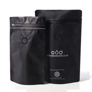 Custom Printed Logo Digital Printing Laminated Stand-Up Zipper Coffee Pouch Moisture-Proof Food Plastic Bag With Valve
