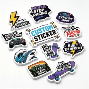 Custom Printed Logo Labels Self-Adhesive Waterproof Vinyl Die-Cut Business Advertising Stickers